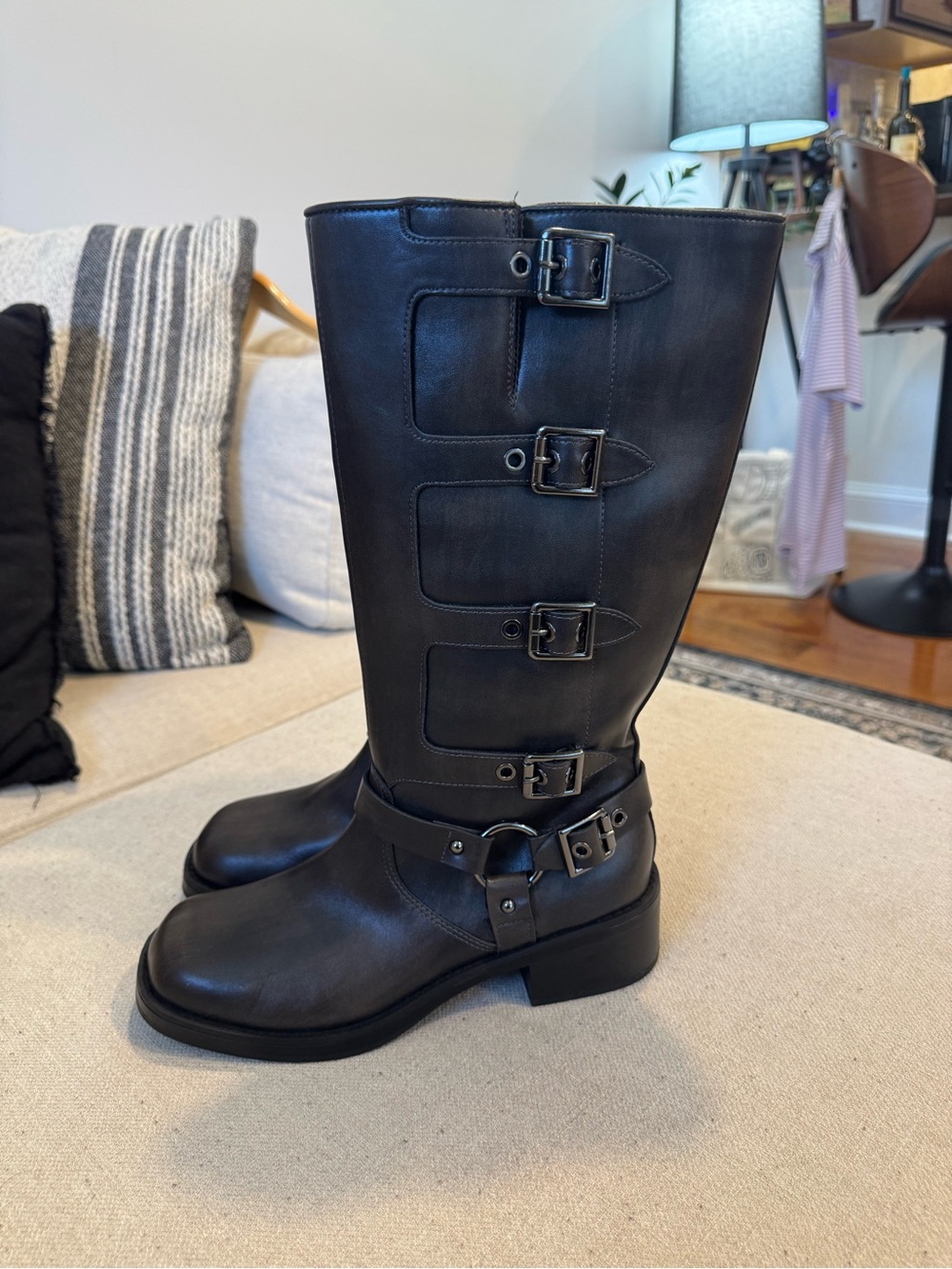 Wild Fable Rebel Tall Engineer Moto Buckle Boots, Brown, Sz 9.5, NWOT